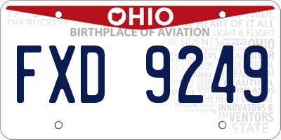 OH license plate FXD9249