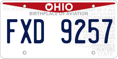 OH license plate FXD9257