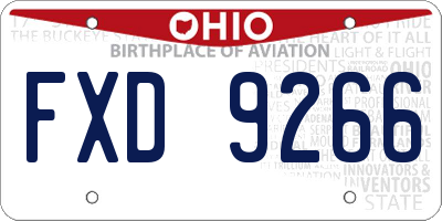 OH license plate FXD9266