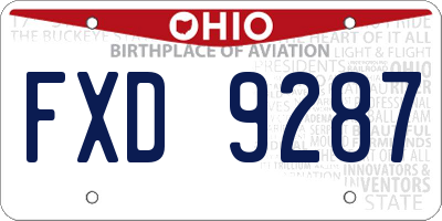 OH license plate FXD9287