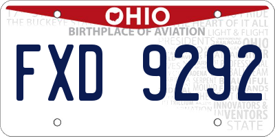 OH license plate FXD9292