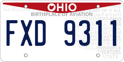 OH license plate FXD9311