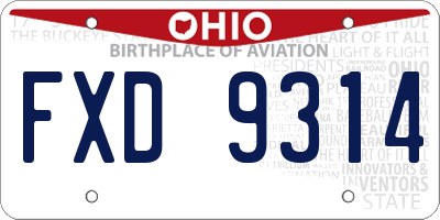 OH license plate FXD9314