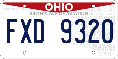 OH license plate FXD9320