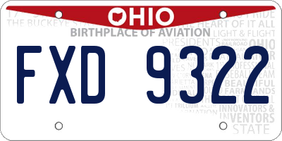 OH license plate FXD9322