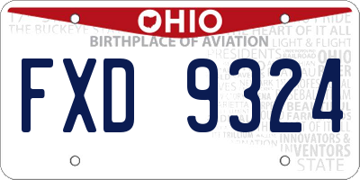 OH license plate FXD9324