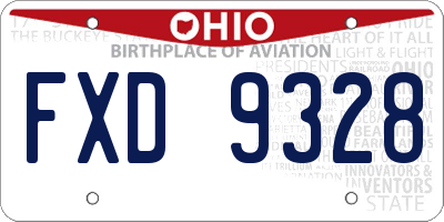 OH license plate FXD9328