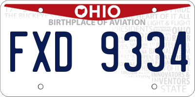 OH license plate FXD9334