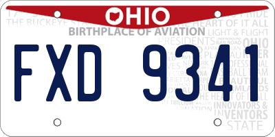 OH license plate FXD9341