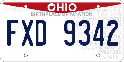 OH license plate FXD9342