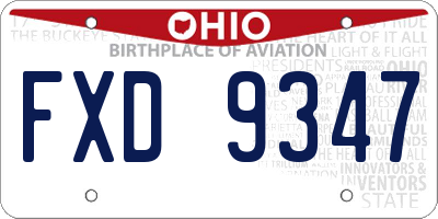 OH license plate FXD9347