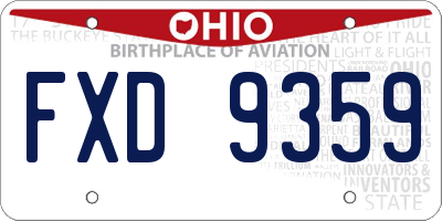 OH license plate FXD9359