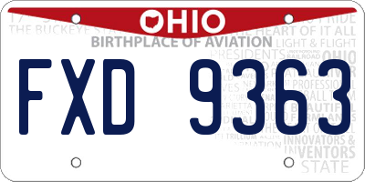 OH license plate FXD9363