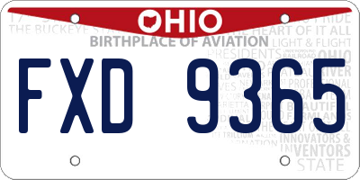 OH license plate FXD9365