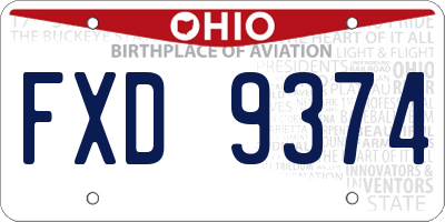 OH license plate FXD9374