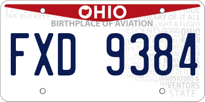 OH license plate FXD9384