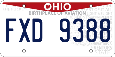 OH license plate FXD9388