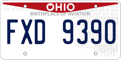 OH license plate FXD9390