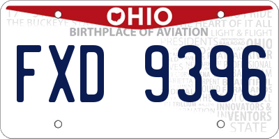 OH license plate FXD9396