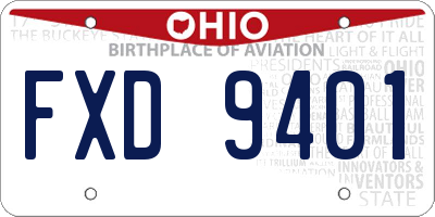 OH license plate FXD9401