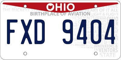 OH license plate FXD9404