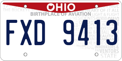 OH license plate FXD9413