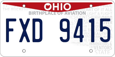 OH license plate FXD9415