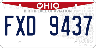 OH license plate FXD9437