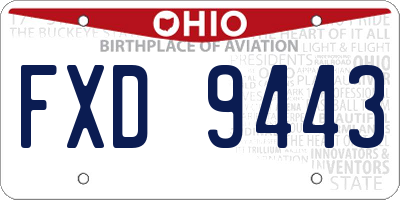 OH license plate FXD9443