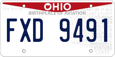 OH license plate FXD9491