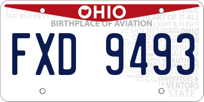OH license plate FXD9493