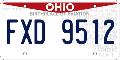 OH license plate FXD9512