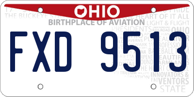 OH license plate FXD9513