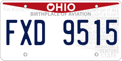 OH license plate FXD9515