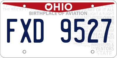 OH license plate FXD9527