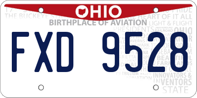 OH license plate FXD9528