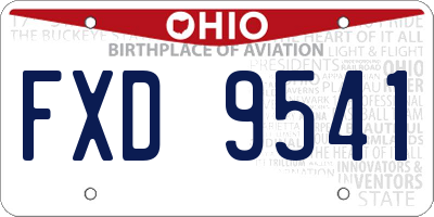 OH license plate FXD9541