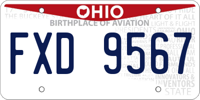 OH license plate FXD9567