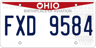 OH license plate FXD9584