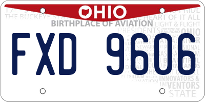 OH license plate FXD9606