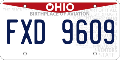 OH license plate FXD9609