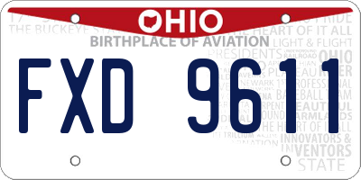 OH license plate FXD9611