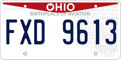 OH license plate FXD9613