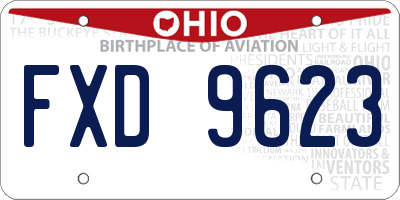 OH license plate FXD9623