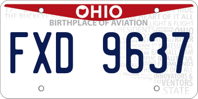OH license plate FXD9637