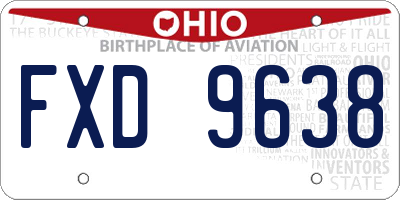 OH license plate FXD9638