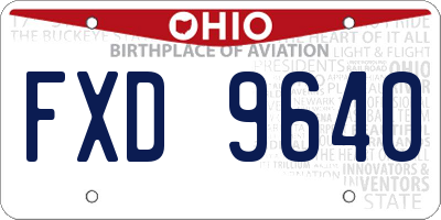OH license plate FXD9640