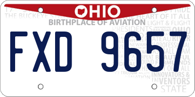 OH license plate FXD9657