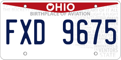 OH license plate FXD9675
