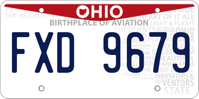 OH license plate FXD9679